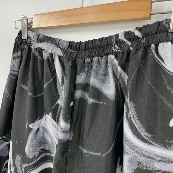 Athleta Calm Cool Wide Leg Pant Black Marble Abstract Sz M - Picture 5 of 13